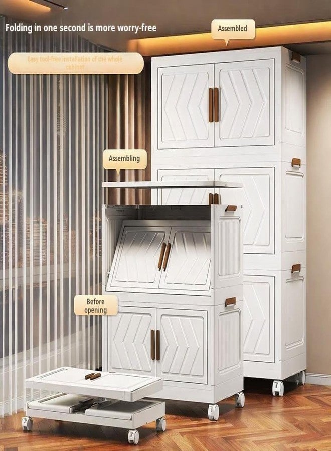 Owme 4 TIER Multipurpose Stackable Cupboard Drawer for Clothes Storage, Wardrobe Cabinet Organizer, Plastic Home Storage, for Office, Kitchen, Hallway Closet Storage Boxes - IVORY - Image 3