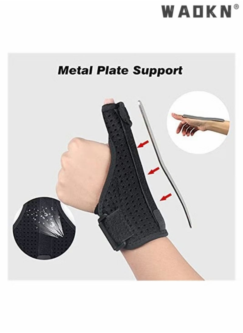 WAOKN - Thumb Splint Support Brace for Hand Reversible Thumb Wrist Stabilizer Compression Splint Wrist Protector and Thumb Fracture Fixation Splint Wrist Sprain Protective Gear(Left-Right Universal) - Image 1