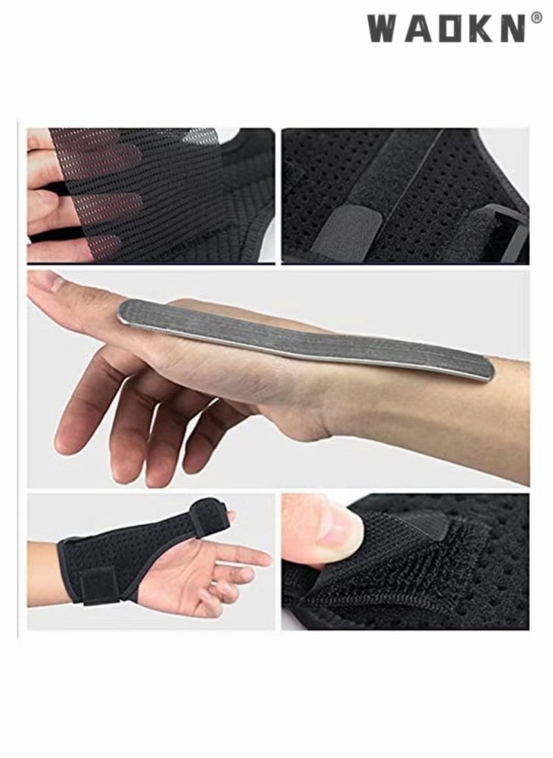 WAOKN - Thumb Splint Support Brace for Hand Reversible Thumb Wrist Stabilizer Compression Splint Wrist Protector and Thumb Fracture Fixation Splint Wrist Sprain Protective Gear(Left-Right Universal) - Image 1