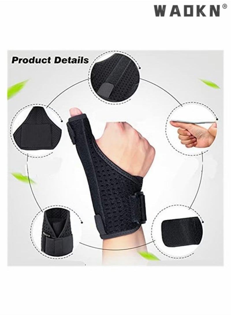 WAOKN - Thumb Splint Support Brace for Hand Reversible Thumb Wrist Stabilizer Compression Splint Wrist Protector and Thumb Fracture Fixation Splint Wrist Sprain Protective Gear(Left-Right Universal) - Image 1