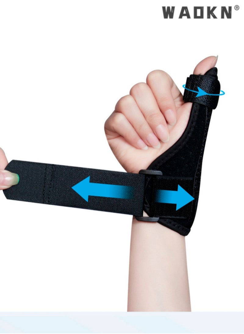 WAOKN - Thumb Splint Support Brace for Hand Reversible Thumb Wrist Stabilizer Compression Splint Wrist Protector and Thumb Fracture Fixation Splint Wrist Sprain Protective Gear(Left-Right Universal) - Image 1
