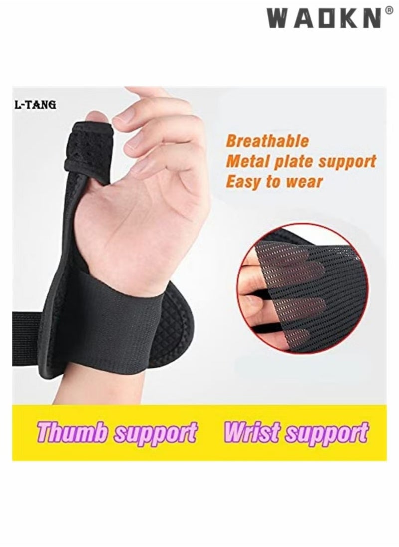 WAOKN - Thumb Splint Support Brace for Hand Reversible Thumb Wrist Stabilizer Compression Splint Wrist Protector and Thumb Fracture Fixation Splint Wrist Sprain Protective Gear(Left-Right Universal) - Image 1