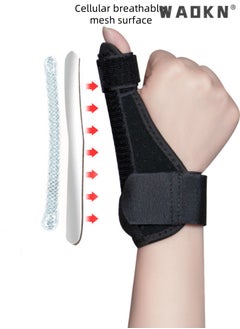 Thumb Splint Support Brace for Hand Reversible Thumb Wrist Stabilizer Compression Splint Wrist Protector and Thumb Fracture Fixation Splint Wrist Sprain Protective Gear(Left-Right Universal)