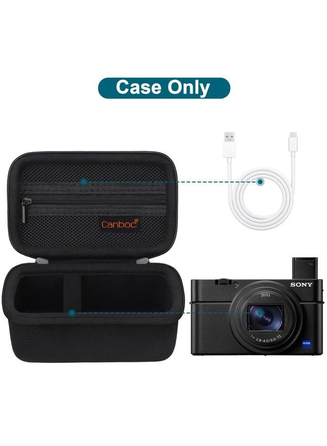 Canboc Carrying Case for Sony RX100 VII/ RX100 VI/ RX100 V/ RX100 IV/ RX100 III Compact Digital Camera, Point and Shoot Vlogging Camera Bag, Zipper Mesh Pocket fits USB Cable, Batteries, Black - Image 2