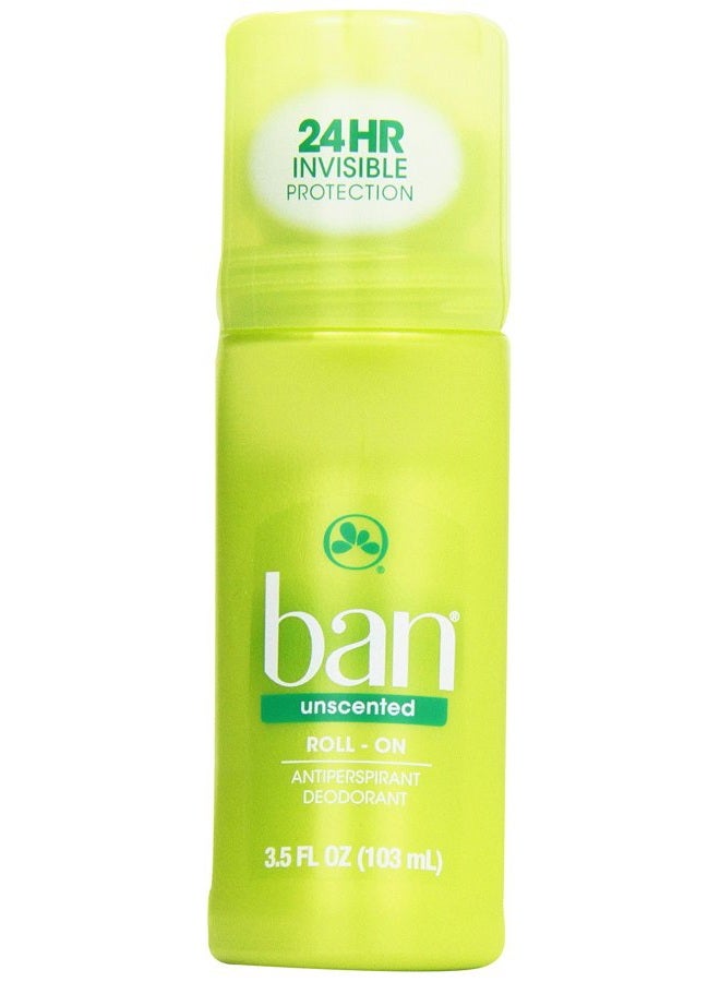 Ban Roll-On Antiperspirant Deodorant, Unscented, 3.5 oz - Image 1