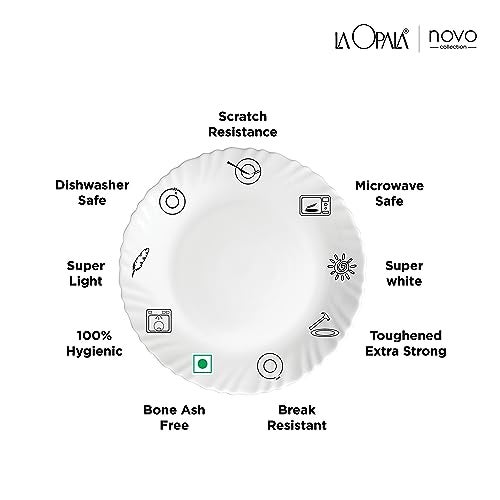 La Opala, Novo Collection Opal Glass Crockery | Coffee Mug Grace Medium, Set of 6 | Blue Orchids, 250 ml | for Tea & Coffee | Microwave Safe | 100% Vegetarian | Extra Strong | Super Light & White - Image 3