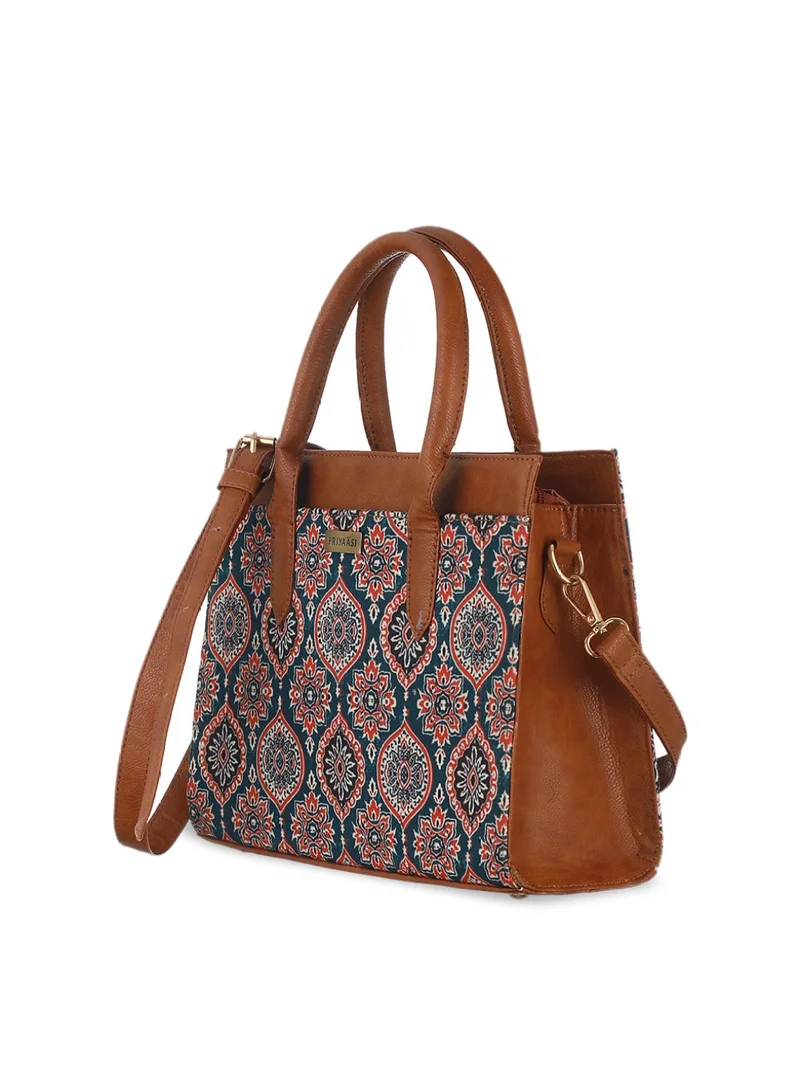 Priyaasi Ethnic Motif Printed Structured Handheld Bag