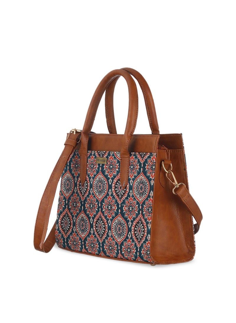 Priyaasi Ethnic Motif Printed Structured Handheld Bag  - Image 4