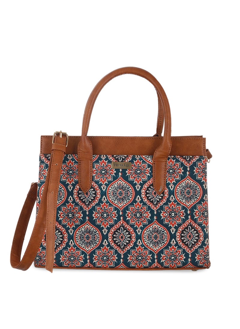 Priyaasi Ethnic Motif Printed Structured Handheld Bag  - Image 3