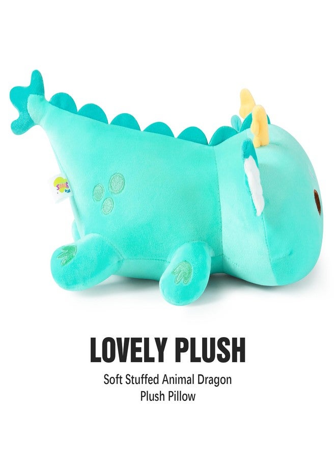 Onsoyours Chubby Dragon Stuffed Animal Adorable Plushies Soft Huggable Plush Pillow Kawaii Cute Dragon Plushie Toy for Kids (Cyan Dragon, 10") - Image 5