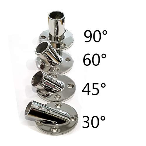 NRC&XRC Heavy Dudy 316SS Marine Boat Hand Rail Fittings 90 Degree Round Base for 1''OD Tube - Image 4