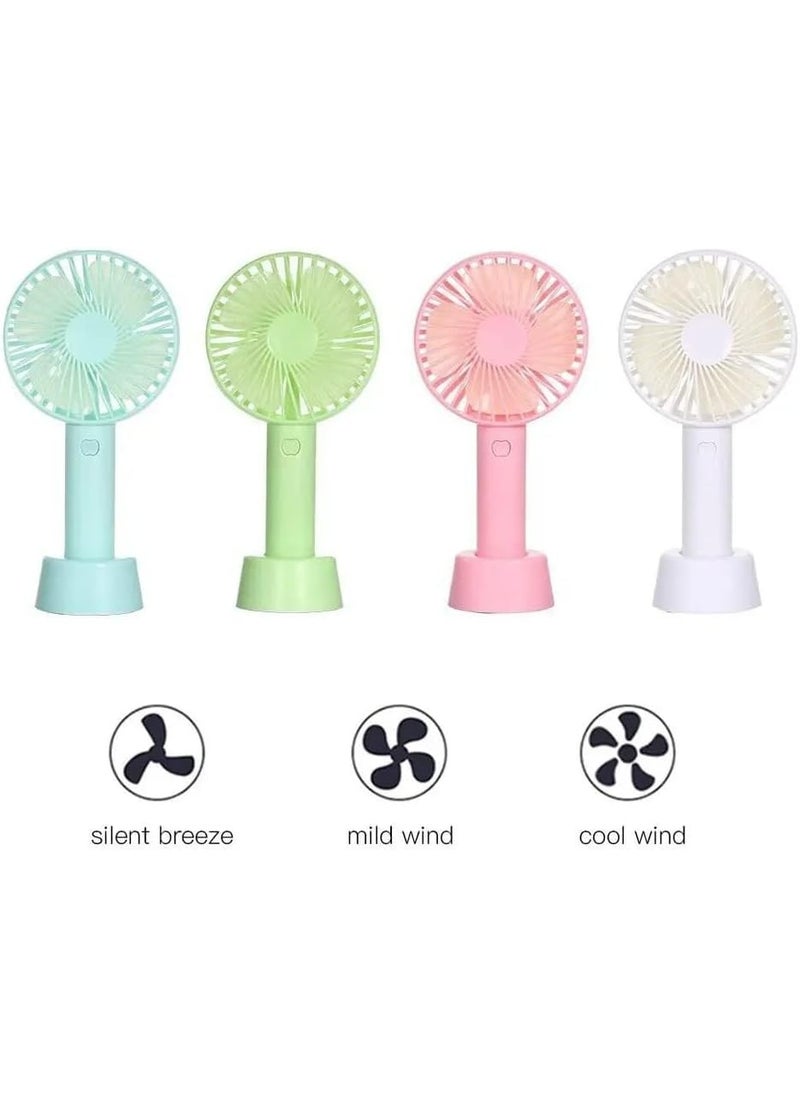 Generic - Mini Portable Handheld Fan, Usb Rechargeable, 3.7v Battery, Dust-proof Design With Stand Multi Color - Image 1