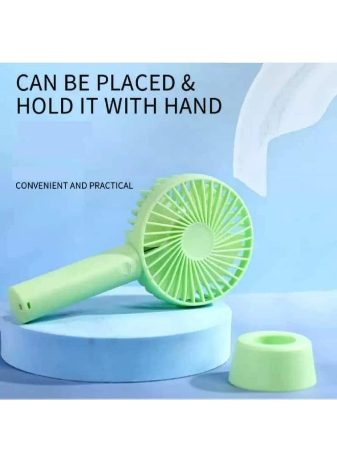 Generic - Mini Portable Handheld Fan, Usb Rechargeable, 3.7v Battery, Dust-proof Design With Stand Multi Color - Image 1