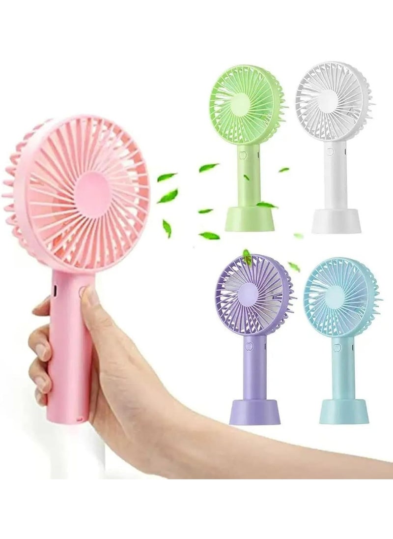 Generic - Mini Portable Handheld Fan, Usb Rechargeable, 3.7v Battery, Dust-proof Design With Stand Multi Color - Image 1