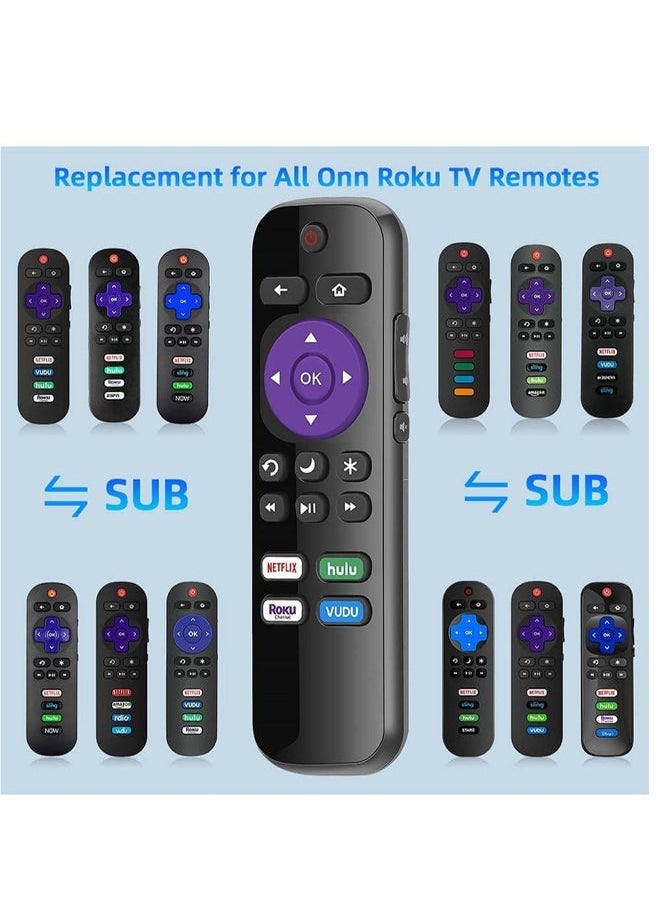 Raxoom Replacement Remote Control Compatible for All Onn Roku Smart TV, Universal for Onn Roku TV Remote, Onn 24” 32” 40” 43” 50” 55” 58” 65” 70” - Image 2