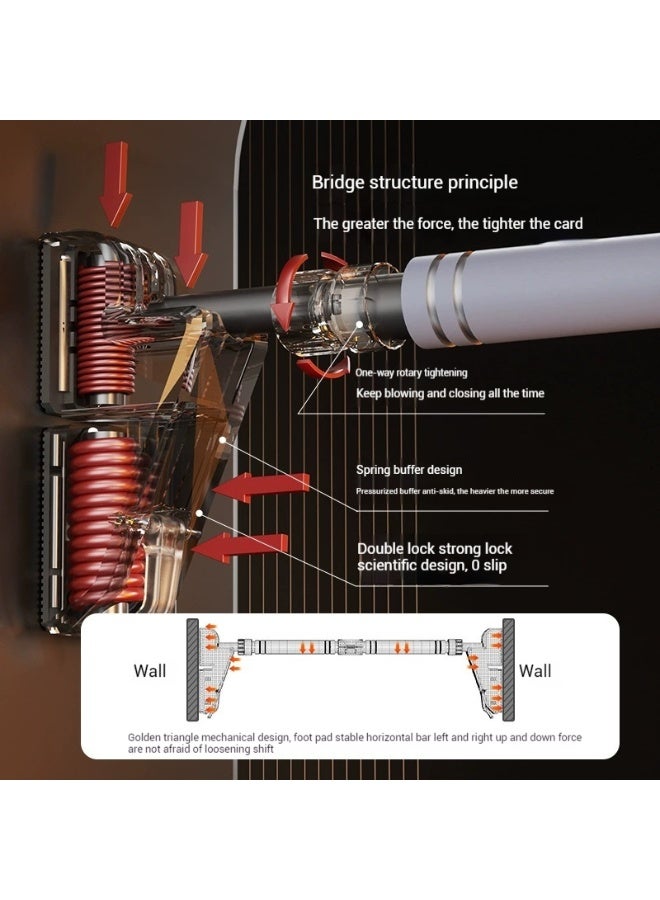 Doorway Pull up Bar, No-Screw Adjustable Chin Up Bar for Door Frame Over the Door Pull Up Bar for Doorway Home Gym Strength Training Bar Horizontal Bar for Exercise - Image 5