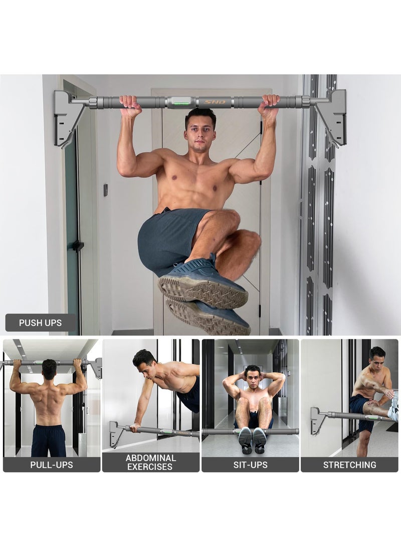 Doorway Pull up Bar, No-Screw Adjustable Chin Up Bar for Door Frame Over the Door Pull Up Bar for Doorway Home Gym Strength Training Bar Horizontal Bar for Exercise - Image 1