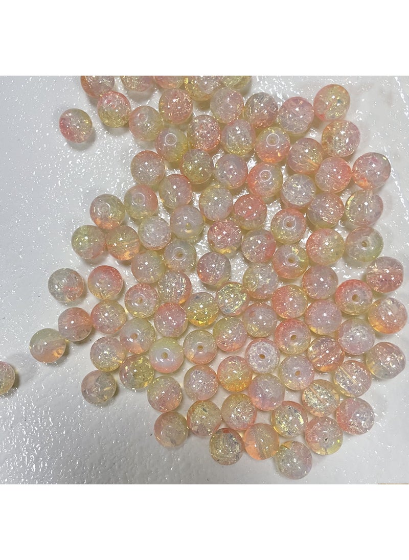 Generic - 10mm Agate Bead Charms DIY Jewelry Accessories Tangerine - Image 1