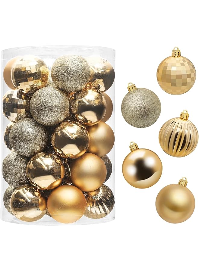 The Bros Christmas Balls Ornaments 34 Pcs Shatterproof Christmas Tree Decorations Hanging 4CM Ball for Xmas Tree Holiday Wedding Party Decoration - Image 1