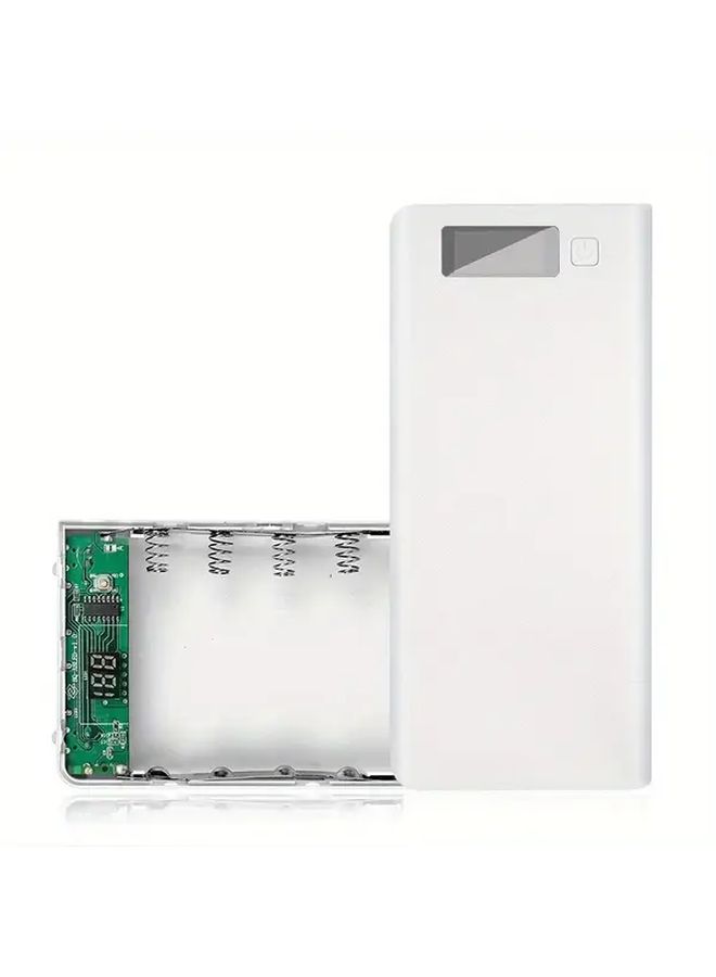 صندوق شاحن بطارية 18650 ذو 8 فتحات باللون الأسود مع منفذي USB مزدوجين وغطاء شفاف - Image 4