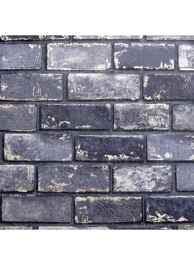 ARThouse Artistick Metallic Brick Navy Gold Peel And Stick Self Adhesive Wallpaper 6M/19.6 Foot Long Great For Upcycling Furniture Cabinets Kitchen Drawers Shelves Peel & Stick 300207  - Image 1