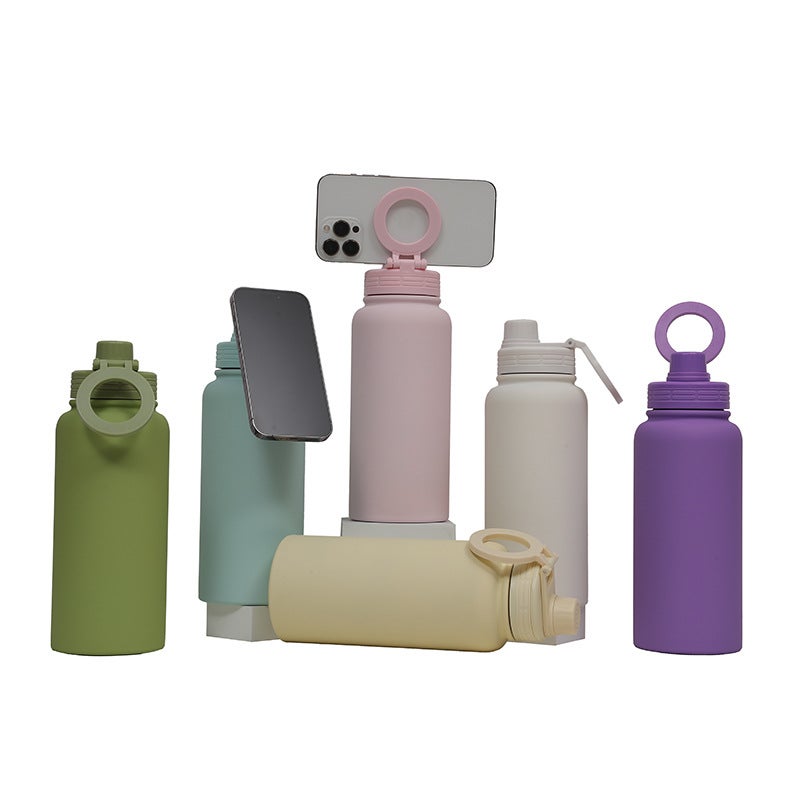 Stainless Steel Thermos Cup Space Flask Magnetic Phone Holder Lid Outdoor Sports Water Bottle Cup Sealed Gift Box - Image 3