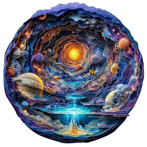 AEEKDOOK Wooden Puzzles for Adults Colorful Space Wood Puzzles Adult Unique Animal Shape Wooden Jigsaw Puzzles for Adults Birthday Gifts for Puzzle Lovers Family 114 113in200 Pieces - Image 1