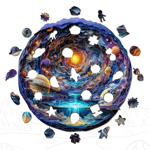 AEEKDOOK Wooden Puzzles for Adults Colorful Space Wood Puzzles Adult Unique Animal Shape Wooden Jigsaw Puzzles for Adults Birthday Gifts for Puzzle Lovers Family 114 113in200 Pieces - Image 5