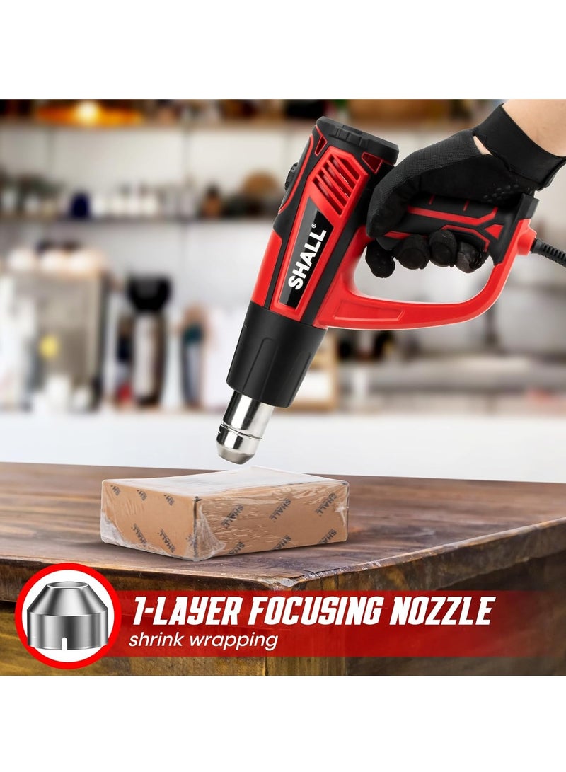 SHALL Hot Air Gun Kit, Variable Temperature Control 50°C - 600°C, with 5 Attachments, Electric Hot Air Gun, Fast Heat Gun, Defrost, Paint Stripping, Soldering - Image 4