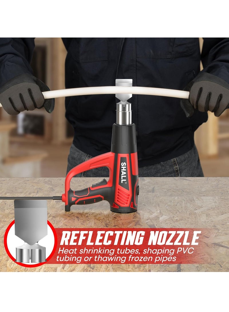 SHALL Hot Air Gun Kit, Variable Temperature Control 50°C - 600°C, with 5 Attachments, Electric Hot Air Gun, Fast Heat Gun, Defrost, Paint Stripping, Soldering - Image 5