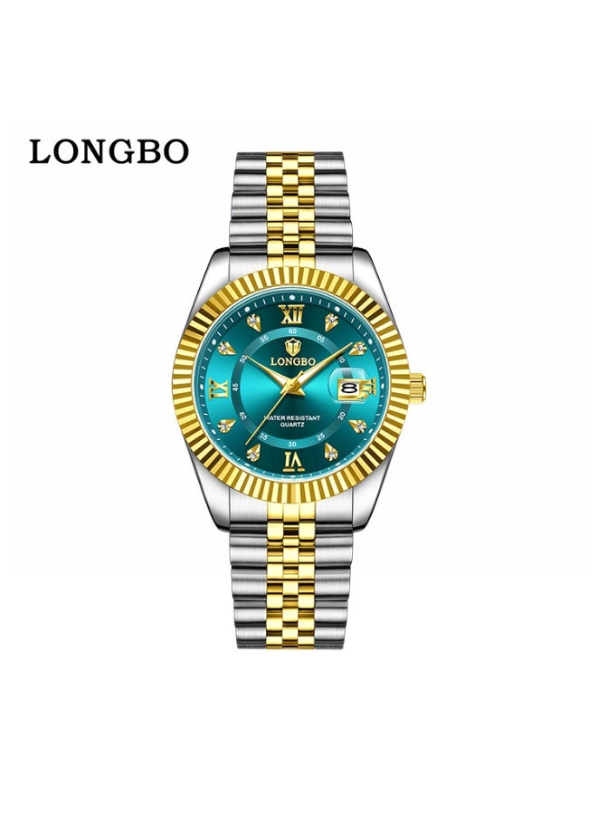 LONGBO 40mm Full-Steel Quartz Watch, 11mm Slim, 3ATM Water Proof, Business-Casual, Unisex Gift