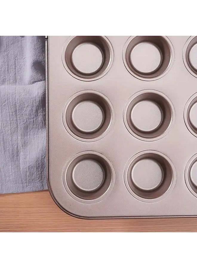 A Set Of Rose Golden Mini Cupcake And Muffin Baking Tray 24 Slots Metal Construction Perfect For Baking Mini Pies Anytime Handy Tool For Parties And Kitchen - Image 4