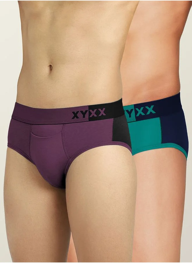اكس واي اكس اكس Pack of 2 - Colorblock Modal Briefs by Styli