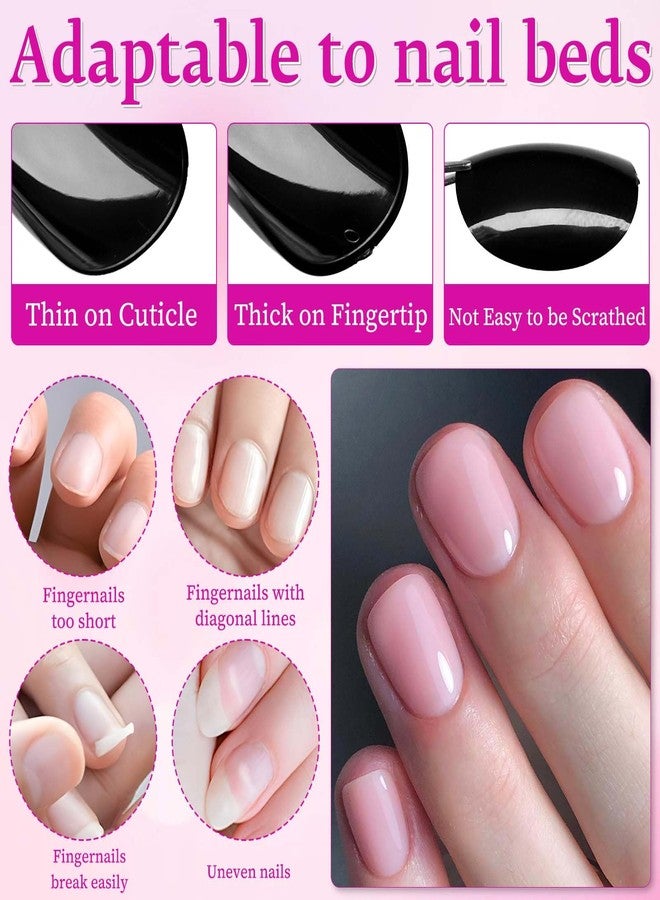 LuckForever 576pc Round Square Press on Nails Short Fake Nails with Glue Tabs, Extra Short Acrylic Nails Press ons Nail Square Glue on Nails Artficial Fingernails False Stick Nail for Women Girls - Image 5