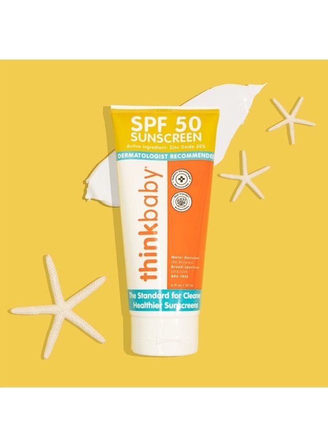 Think Thinkbaby SPF 50+ Baby Sunscreen – Safe, Natural Sunblock for Babies - Water Resistant Sun Cream – Broad Spectrum UVA/UVB Sun Protection – Vegan Mineral Sun Lotion, 6oz  - Image 3