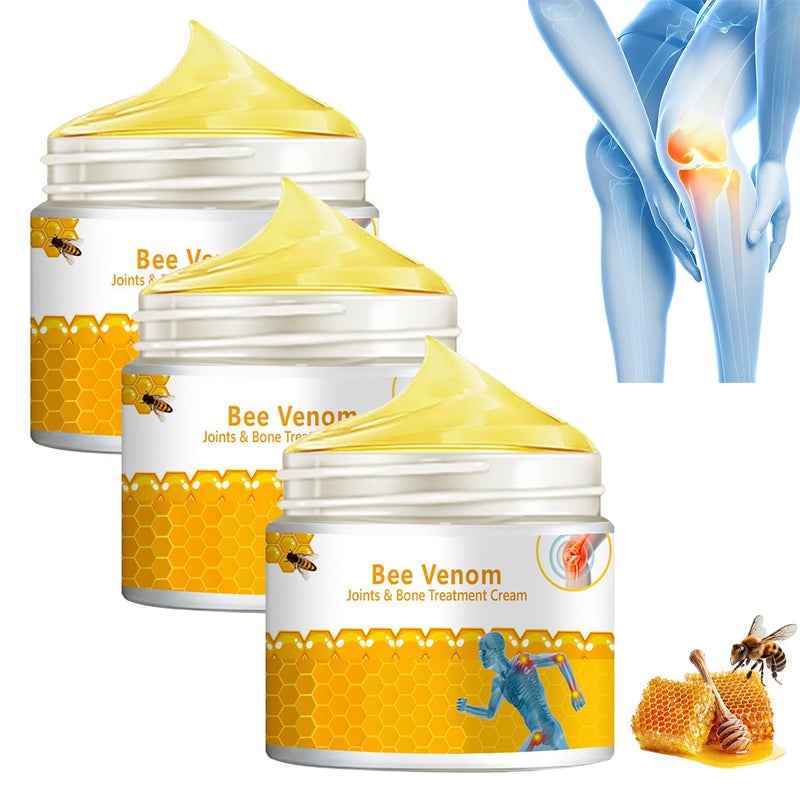 warmow 3 PCS Bee Venom Joint and Bone Therapy Cream New Bee Venom Gel Specializes in Muscle Soothing for All Parts of The Body for Men Women
