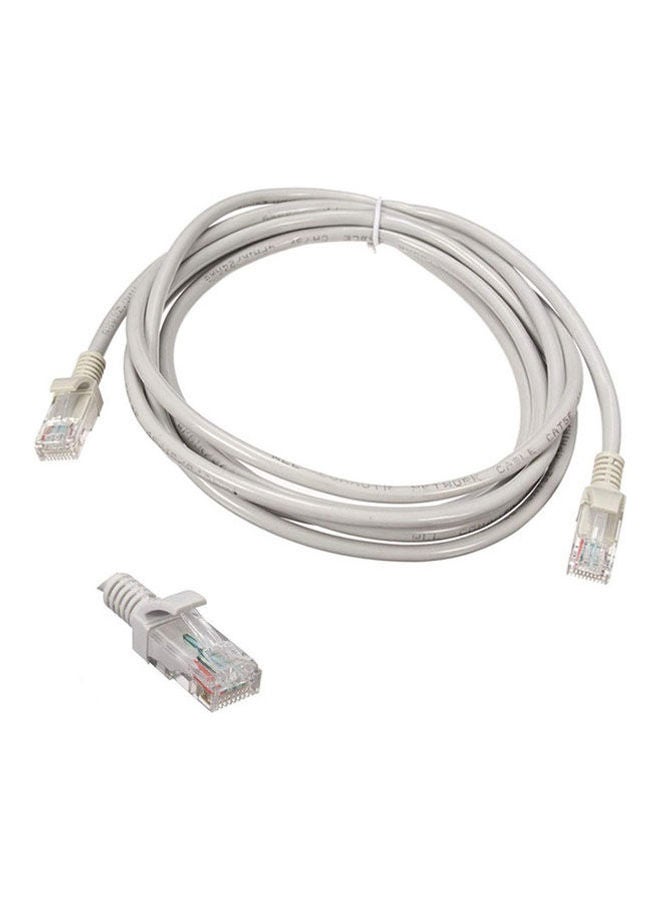 TIGER "Network Cable Cat5E RJ45 Ethernet LAN Lead – 10/100 Mbps High-Speed Broadband Cable for Router, Modem, and Network Devices – Durable White Cable with Gold-Plated Connectors" - Image 1