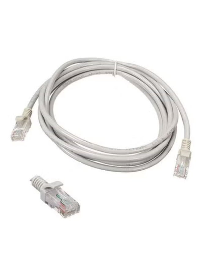 TIGER "Network Cable Cat5E RJ45 Ethernet LAN Lead – 10/100 Mbps High-Speed Broadband Cable for Router, Modem, and Network Devices – Durable White Cable with Gold-Plated Connectors" - Image 3