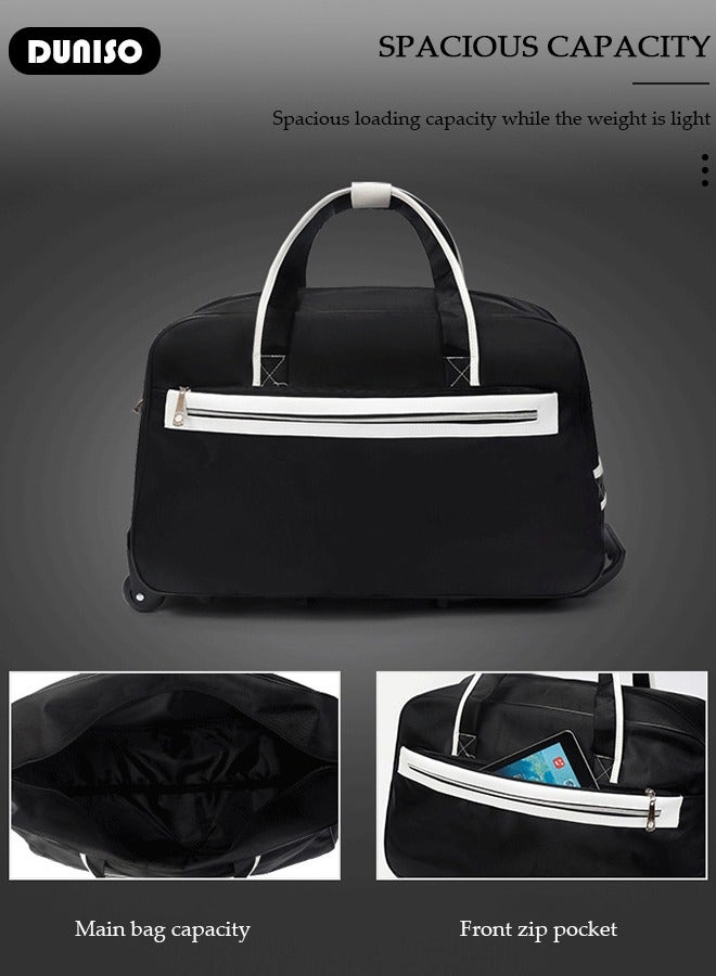 DUNISO Rolling Duffle Bag with 2 Wheels, Holdall Carry on Bag, Lightweight Trolley Bag, Waterproof & Large Capacity Luggage Bag for Women, Men, Short Trip, Overnight Business Travel - Image 5