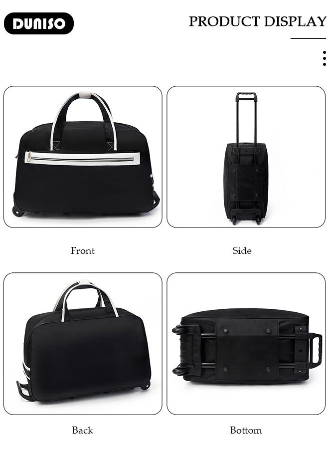DUNISO Rolling Duffle Bag with 2 Wheels, Holdall Carry on Bag, Lightweight Trolley Bag, Waterproof & Large Capacity Luggage Bag for Women, Men, Short Trip, Overnight Business Travel - Image 3
