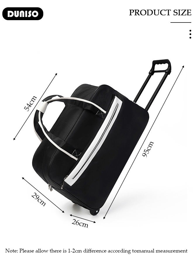 DUNISO Rolling Duffle Bag with 2 Wheels, Holdall Carry on Bag, Lightweight Trolley Bag, Waterproof & Large Capacity Luggage Bag for Women, Men, Short Trip, Overnight Business Travel - Image 4