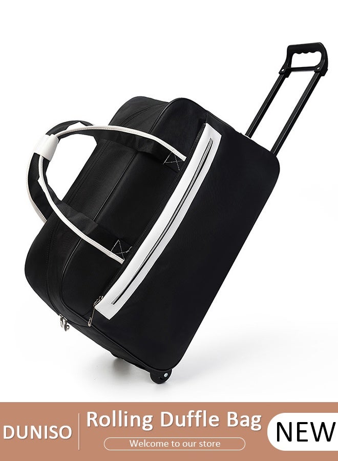 DUNISO Rolling Duffle Bag with 2 Wheels, Holdall Carry on Bag, Lightweight Trolley Bag, Waterproof & Large Capacity Luggage Bag for Women, Men, Short Trip, Overnight Business Travel - Image 1