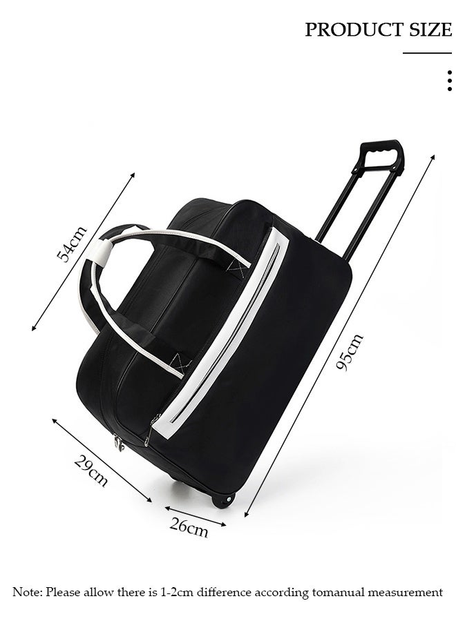 DUNISO Rolling Duffle Bag with 2 Wheels, Holdall Carry on Bag, Lightweight Trolley Bag, Waterproof & Large Capacity Luggage Bag for Women, Men, Short Trip, Overnight Business Travel - Image 4