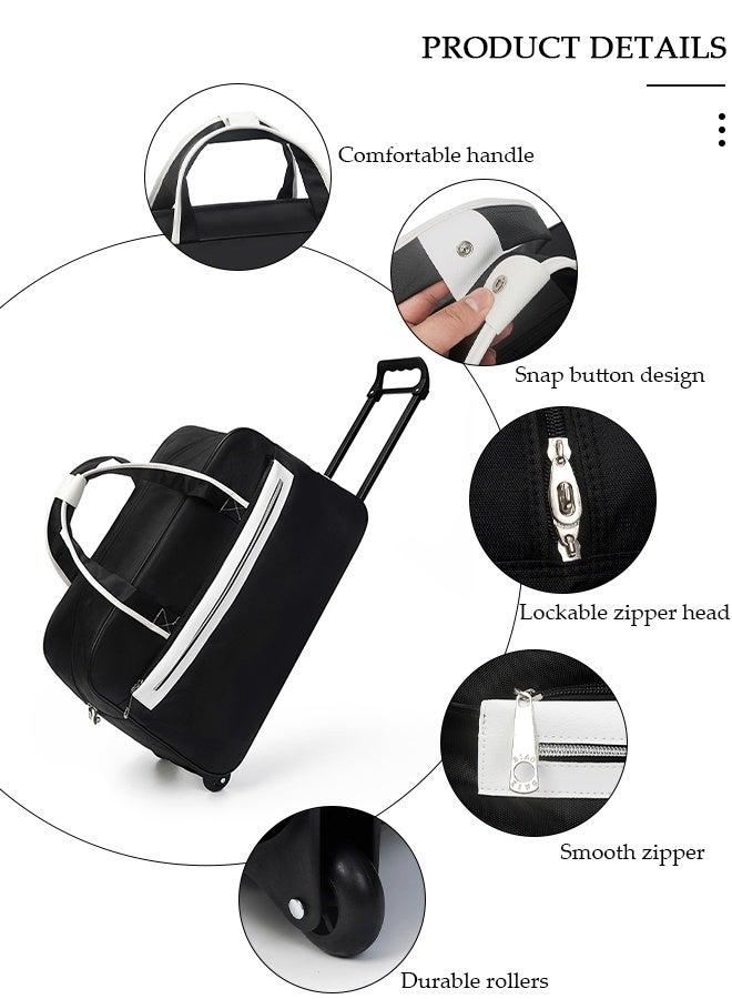 DUNISO Rolling Duffle Bag with 2 Wheels, Holdall Carry on Bag, Lightweight Trolley Bag, Waterproof & Large Capacity Luggage Bag for Women, Men, Short Trip, Overnight Business Travel - Image 5