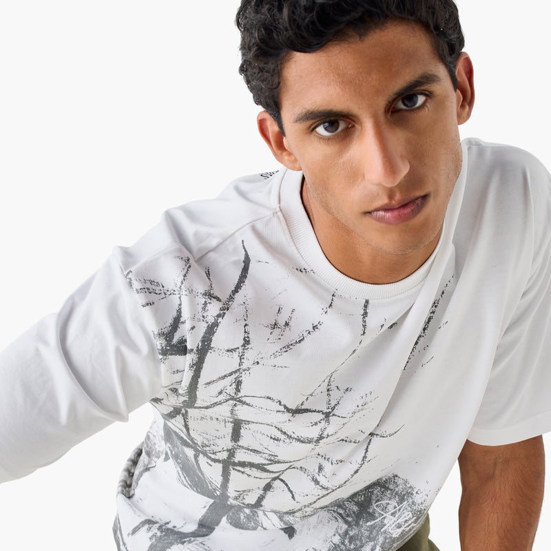 Splash FAV Museum Print T-shirt with Crew Neck - Image 4