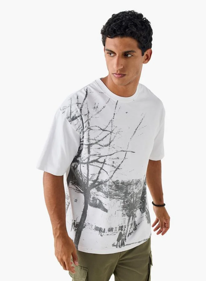 Splash FAV Museum Print T-shirt with Crew Neck