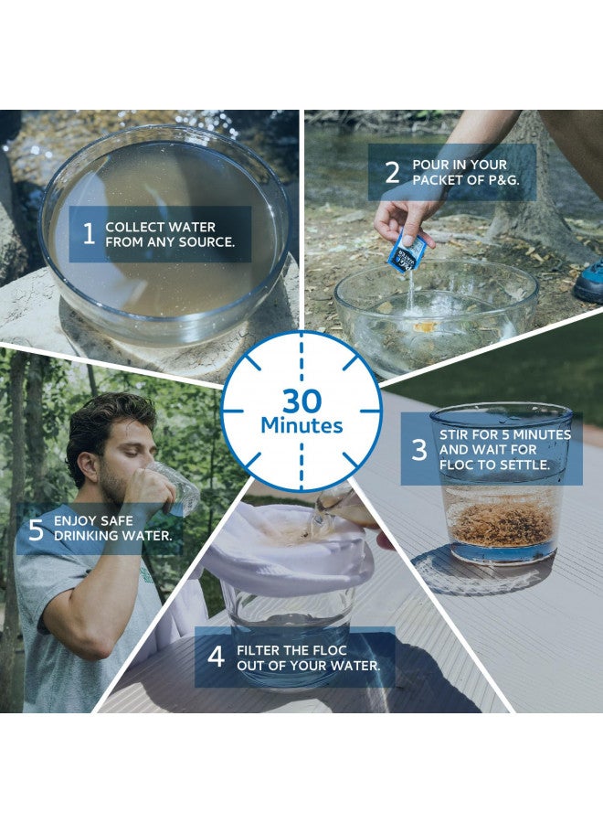 P&G Purifier of Water P&G Purifier of Water Portable Water Purifier Packets. Emergency Water Filter Purification Powder Packs for Camping, Hiking, Backpacking, Hunting, and Traveling. (4 Packets)  - Image 3