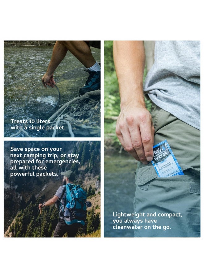 P&G Purifier of Water P&G Purifier of Water Portable Water Purifier Packets. Emergency Water Filter Purification Powder Packs for Camping, Hiking, Backpacking, Hunting, and Traveling. (4 Packets)  - Image 1