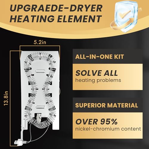 Sikawai 2025 Upgrade 3387747 WP3387747 PS11741416 Dryer Heating Element Replacement by Sikawai, Fit for Whirlpool Cabrio Kenmore He2 Kenmore Elite He3 Maytag Dryers GEW9250PW0 GEQ9800PW1 GEQ9800PW2 W11344457 - Image 2