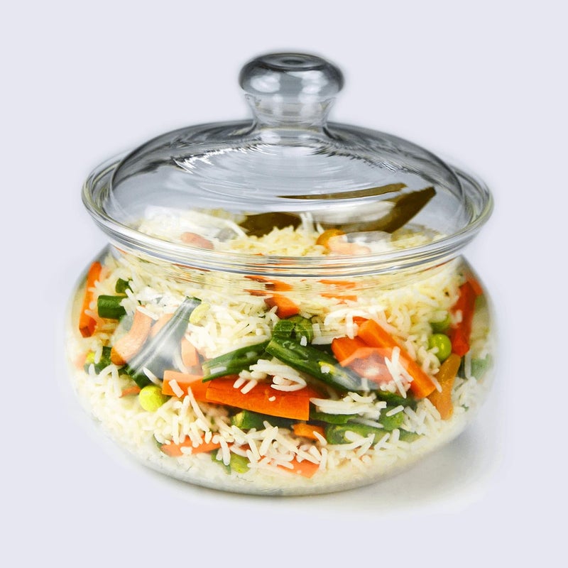 VERTIS Cook Serve Casserole with Glass Lid 1L Flameproof - Image 2